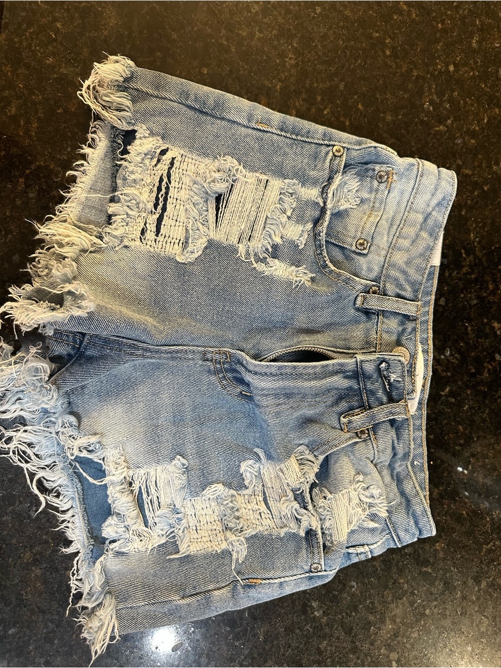 Almost Famous Light Blue Denim Skirt with Branded Button - Picture 2 of 4